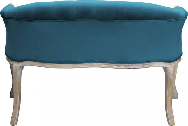 DecHome Divano 2 Posti Classico in Velluto Dimensioni 107x61x70 cm colore Blu - Danubio
