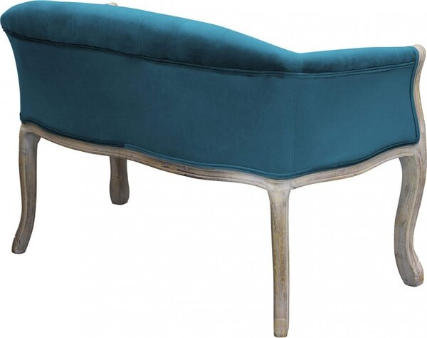 DecHome Divano 2 Posti Classico in Velluto Dimensioni 107x61x70 cm colore Blu - Danubio