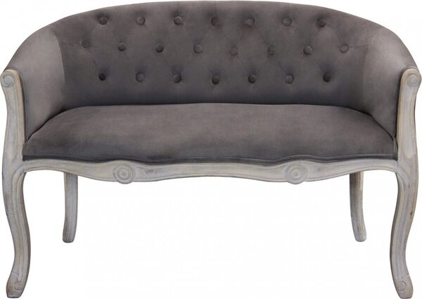 DecHome Divano 2 Posti Classico in Velluto Dimensioni 107x61x70 cm colore Taupe - Danubio