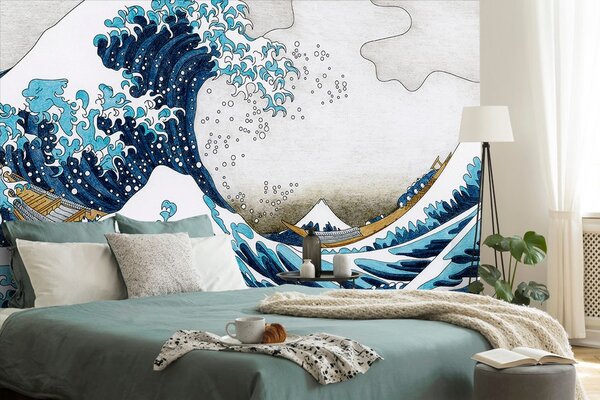 Carta da parati – Riproduzione La grande onda di Kanagawa - Katsushika Hokusai