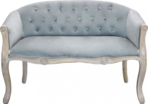 DecHome Divano 2 Posti Classico in Velluto Dimensioni 107x61x70 cm colore Grigio - Danubio