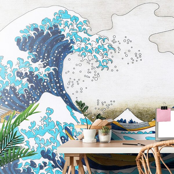 Carta da parati – Riproduzione La grande onda di Kanagawa - Katsushika Hokusai