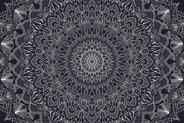 Carta da parati – Mandala ornamentale dettagliata in bianco e nero