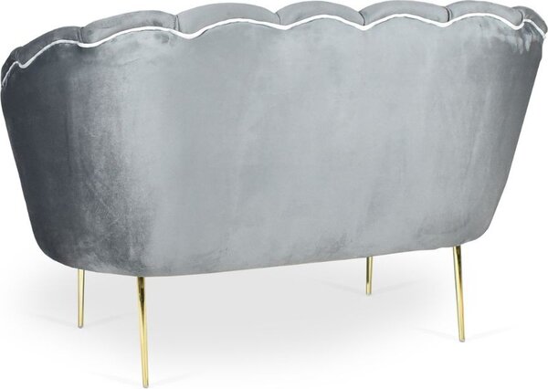 DecHome Divano 2 Posti Contemporaneo Luxury in Velluto Dimensioni 130x70x76 cm colore Grigio - Orel