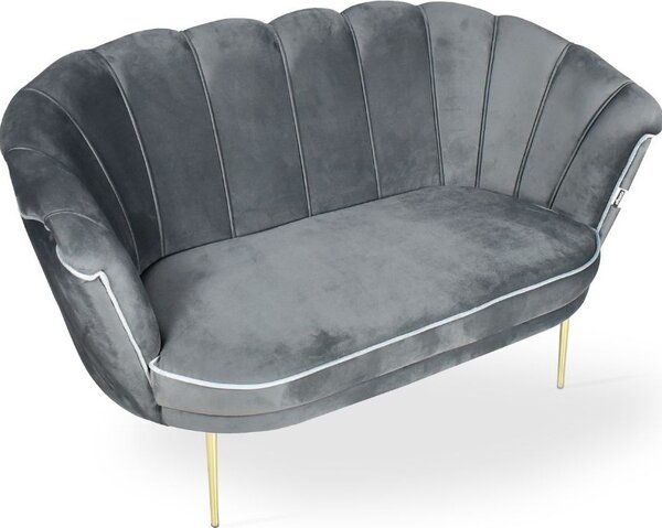 DecHome Divano 2 Posti Contemporaneo Luxury in Velluto Dimensioni 130x70x76 cm colore Grigio - Orel