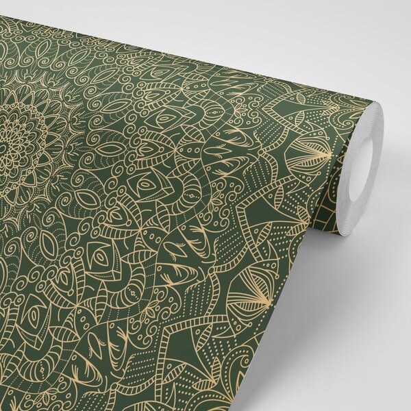 Carta da parati – Mandala ornamentale dettagliata in verde