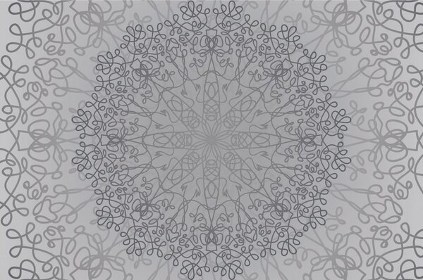Carta da parati – Ornamento circolare grigio