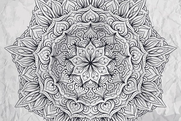 Carta da parati – Mandala etnica astratta in bianco e nero