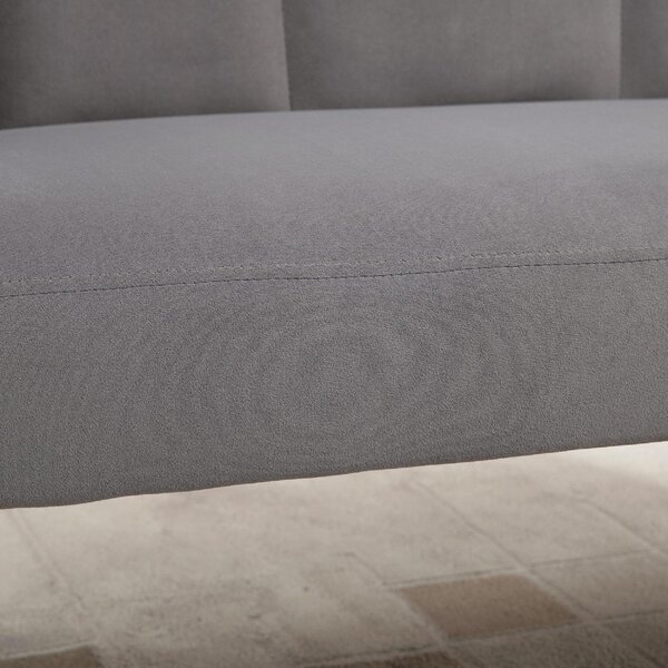 DecHome Divano 2 Posti Contemporaneo Luxury in Velluto Dimensioni 132x66x80 cm colore Grigio