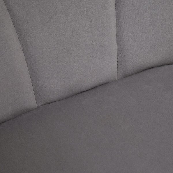DecHome Divano 2 Posti Contemporaneo Luxury in Velluto Dimensioni 132x66x80 cm colore Grigio