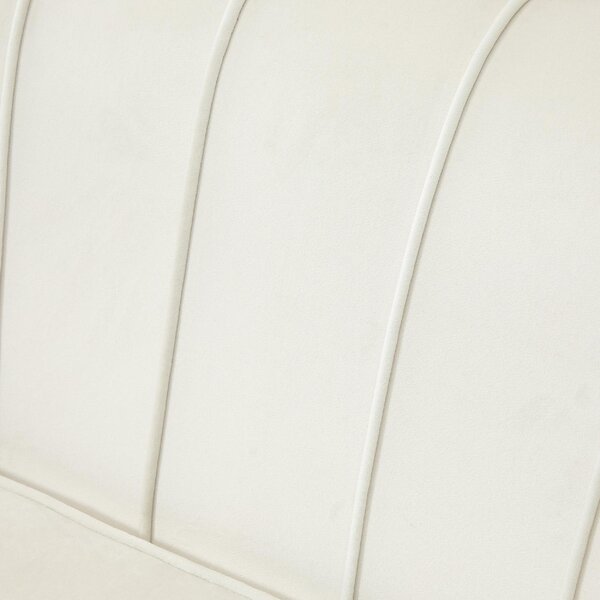 DecHome Divano 2 Posti Contemporaneo Luxury in Velluto Dimensioni 130x77x77 cm colore Crema