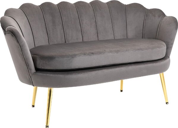 DecHome Divano 2 Posti Contemporaneo Luxury in Velluto Dimensioni 133x63x75 cm colore Grigio