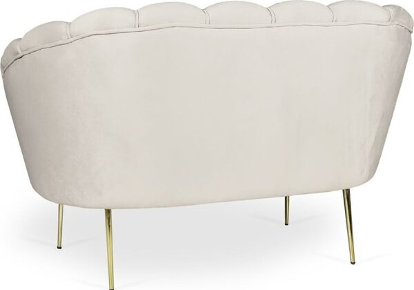 DecHome Divano 2 Posti Contemporaneo Luxury in Velluto Dimensioni 135x76,5x75 cm colore Sabbia - Orel