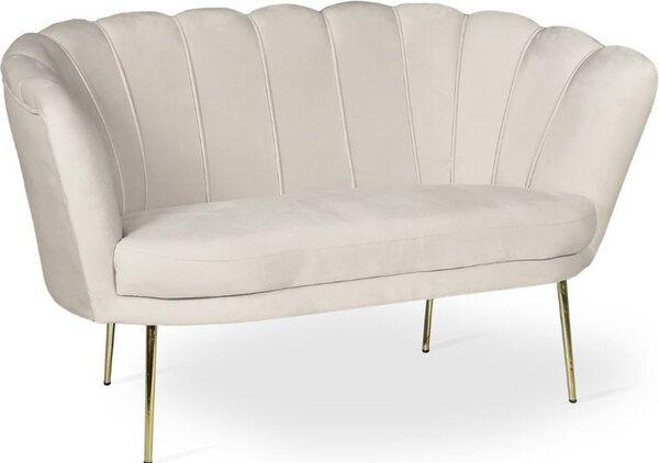 DecHome Divano 2 Posti Contemporaneo Luxury in Velluto Dimensioni 135x76,5x75 cm colore Sabbia - Orel