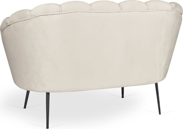 DecHome Divano 2 Posti Contemporaneo Luxury in Velluto Dimensioni 135x76,5x75 cm colore Sabbia - Orel