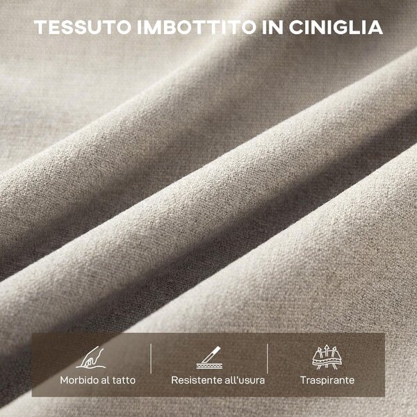 DecHome Divano 2 Posti Moderno in Ciniglia Dimensioni 120x73x76 cm colore Beige