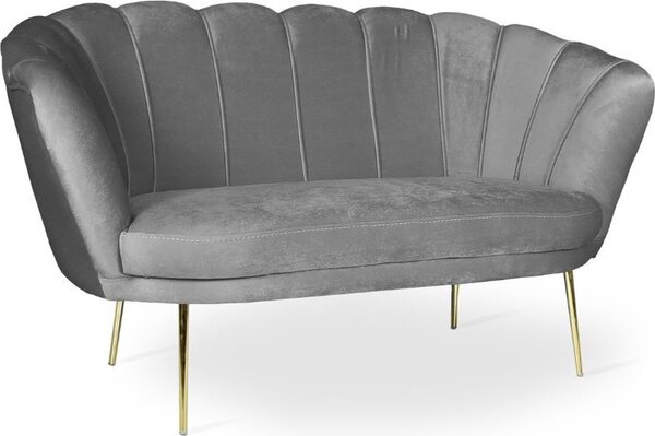 DecHome Divano 2 Posti Contemporaneo Luxury in Velluto Dimensioni 135x76,5x75 cm colore Grigio - Orel