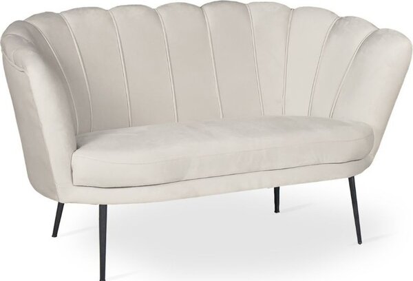 DecHome Divano 2 Posti Contemporaneo Luxury in Velluto Dimensioni 135x76,5x75 cm colore Sabbia - Orel