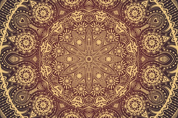 Carta da parati – Mandala decorativa bordeaux con pizzo