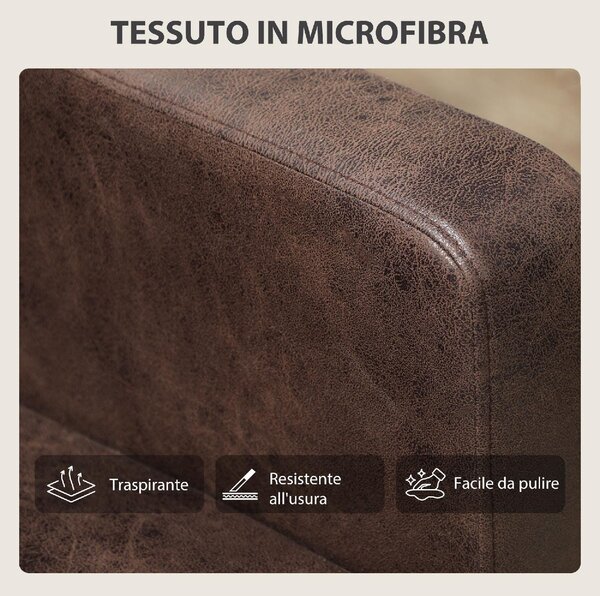 DecHome Divano 2 Posti Moderno in Ecopelle Dimensioni 130x78x85 cm colore Marrone Scuro