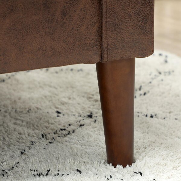 DecHome Divano 2 Posti Moderno in Ecopelle Dimensioni 130x78x85 cm colore Marrone Scuro