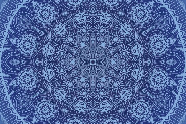 Carta da parati – Mandala decorativa con pizzo in blu