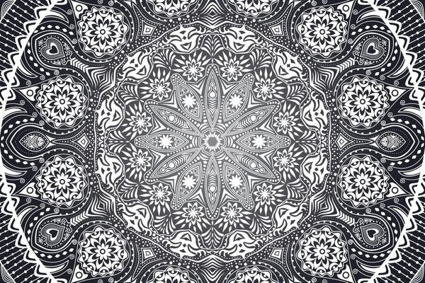 Carta da parati – Mandala decorativa con pizzo in bianco e nero