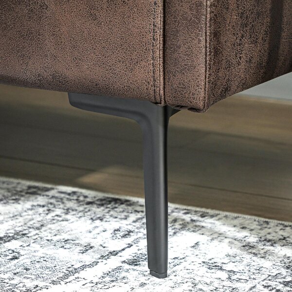 DecHome Divano 2 Posti Moderno in Ecopelle Dimensioni 137x72x88 cm colore Marrone Scuro