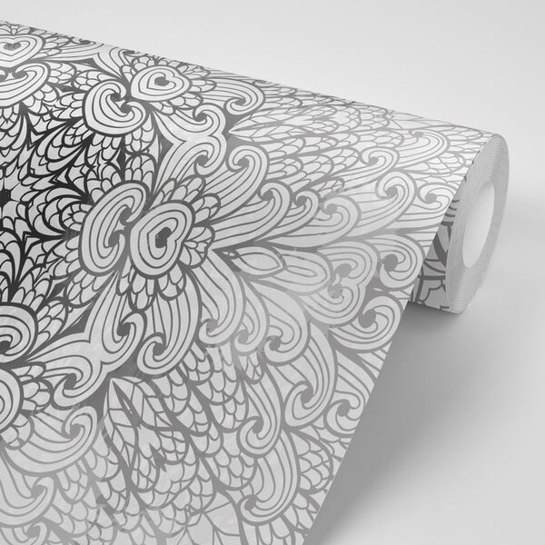 Carta da parati – Mandala etnica in bianco e nero