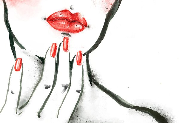 Carta da parati – Ritratto acquerello di donna