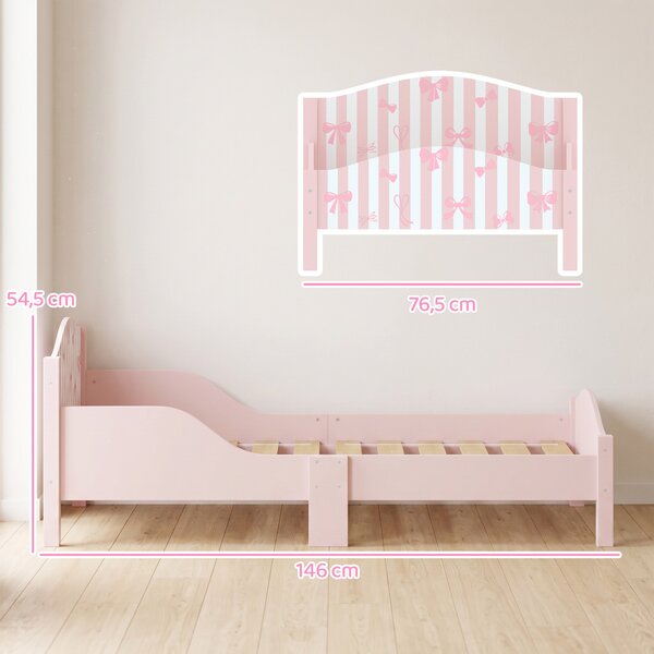 AIYAPLAY Letto Montessori per bambini 3-6 anni con sponde e forma a fiocco, rosa | Aosom Italy