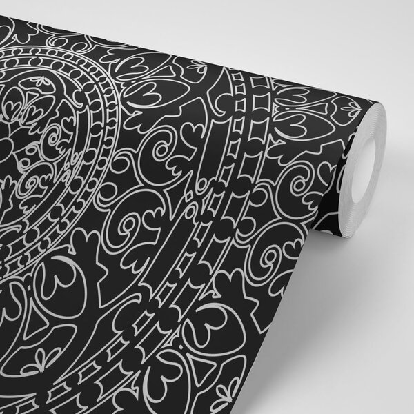 Carta da parati – Ornamento orientale in bianco e nero