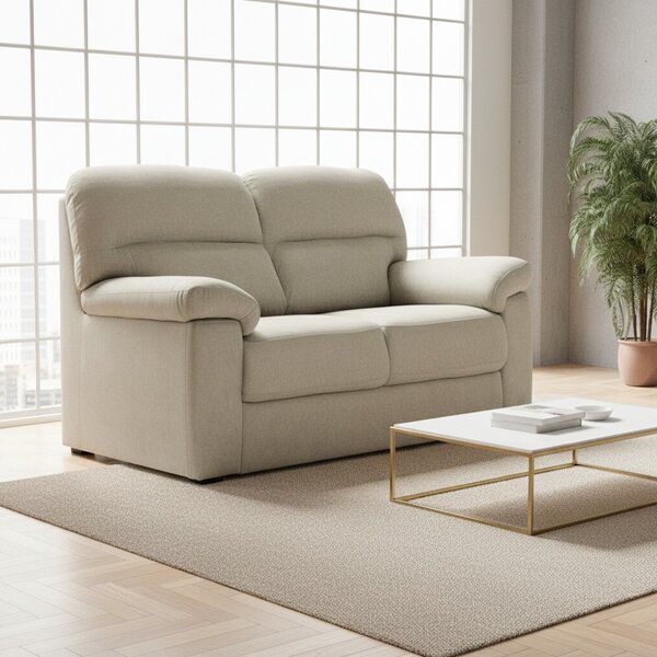 DecHome Divano 2 Posti Moderno in Tessuto Antimacchia Dimensioni 160x98x92 cm colore Beige - Alenda