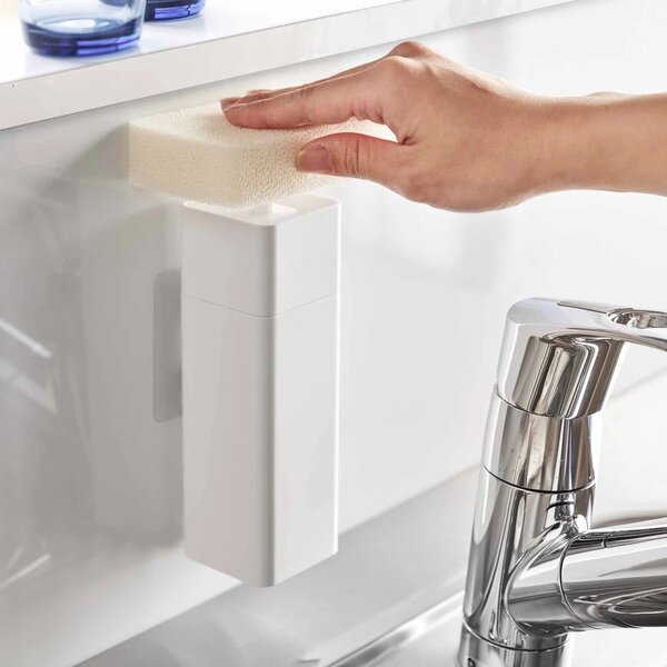 Dispenser per sapone senza foratura bianco in plastica 230 ml Film Hook – YAMAZAKI
