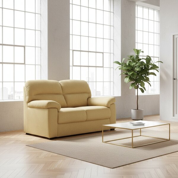 DecHome Divano 2 Posti Moderno in Tessuto Antimacchia Dimensioni 160x98x92 cm colore Giallo - Alenda