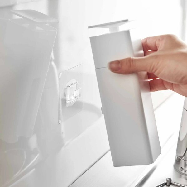 Dispenser per sapone senza foratura bianco in plastica 230 ml Film Hook – YAMAZAKI