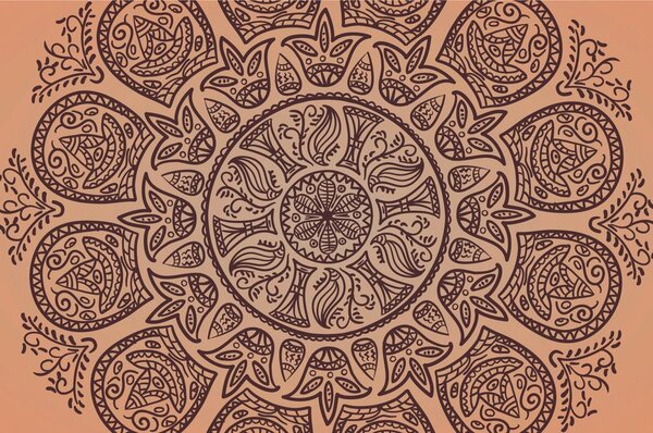 Carta da parati – Mandala con motivo popolare astratto