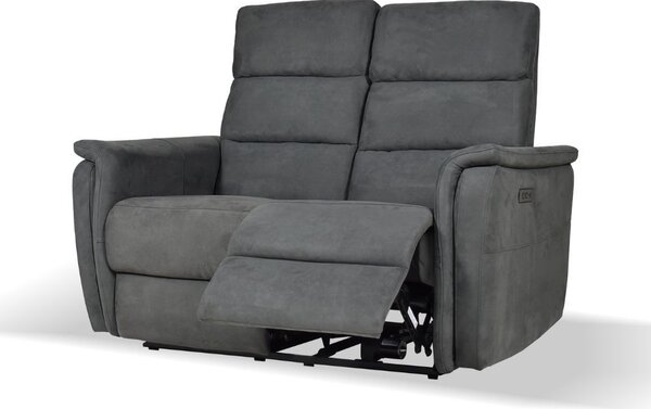 DecHome Divano 2 Posti Moderno in Tessuto Dimensioni 140x77x105 cm colore Grigio Scuro - Faber