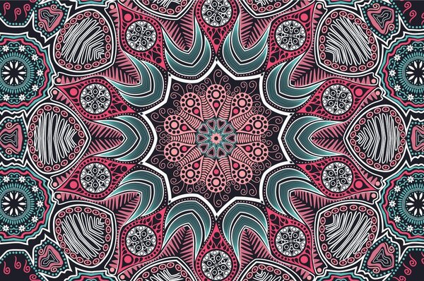 Carta da parati – Mandala indiano con motivo floreale