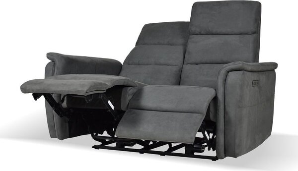 DecHome Divano 2 Posti Moderno in Tessuto Dimensioni 140x77x105 cm colore Grigio Scuro - Faber