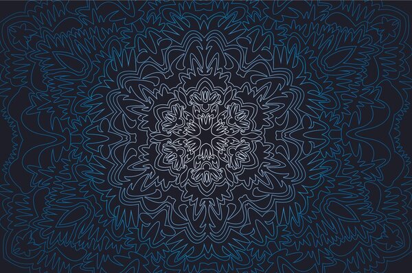 Carta da parati – Mandala ornamentale su sfondo nero