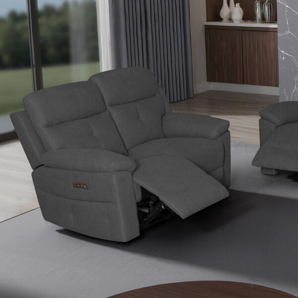 DecHome Divano 2 Posti Moderno in Tessuto Dimensioni 139x96x100 cm colore Grigio Scuro - Kayde