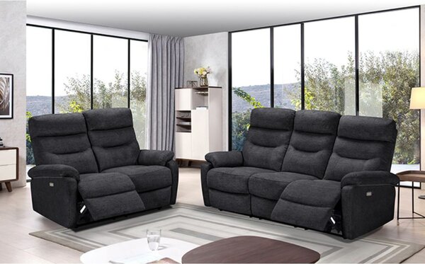 DecHome Divano 2 Posti Moderno in Tessuto Dimensioni 145x92x109 cm colore Grigio Scuro - Brienz
