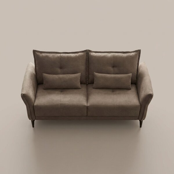 DecHome Divano 2 Posti Moderno in Tessuto Dimensioni 160x76x86 cm colore Beige - Nutmeg
