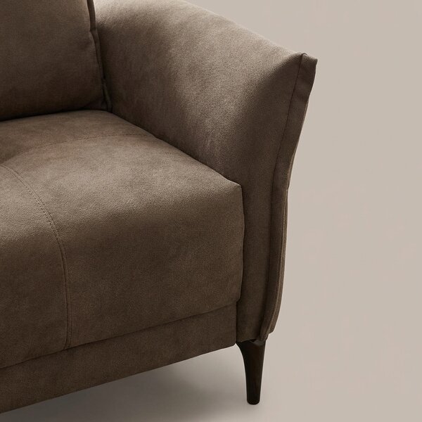 DecHome Divano 2 Posti Moderno in Tessuto Dimensioni 160x76x86 cm colore Beige - Nutmeg