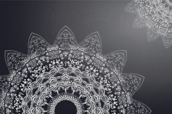 Carta da parati – Elementi moderni di Mandala in bianco e nero