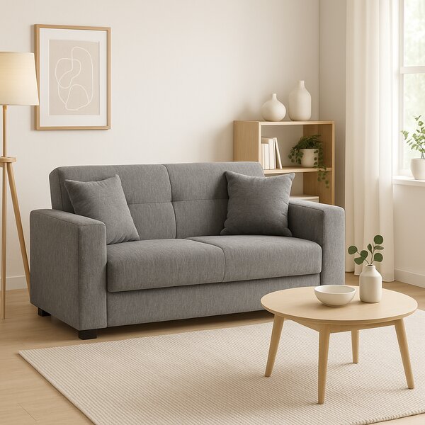 DecHome Divano 2 Posti Moderno in Tessuto Dimensioni 155x80x87 cm colore Grigio - Nora