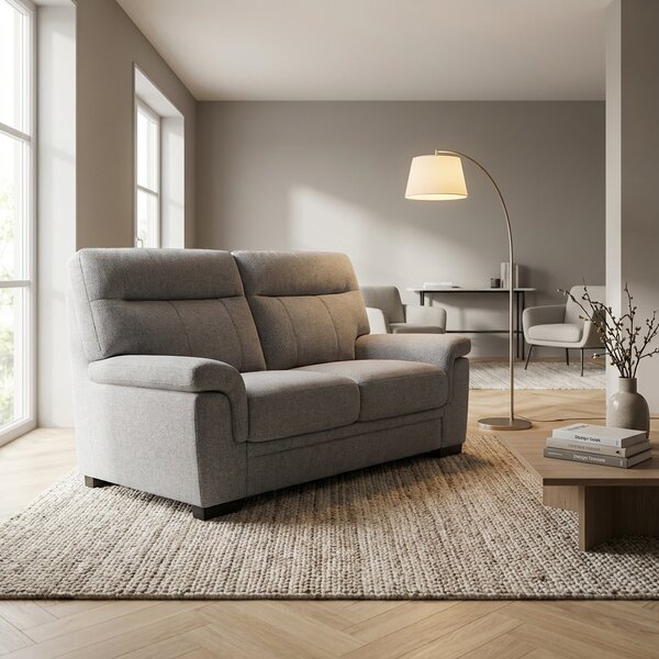 SardoneHome Divano 2 Posti Moderno in Tessuto Dimensioni 162x96x92 cm colore Grigio Chiaro - Flavia