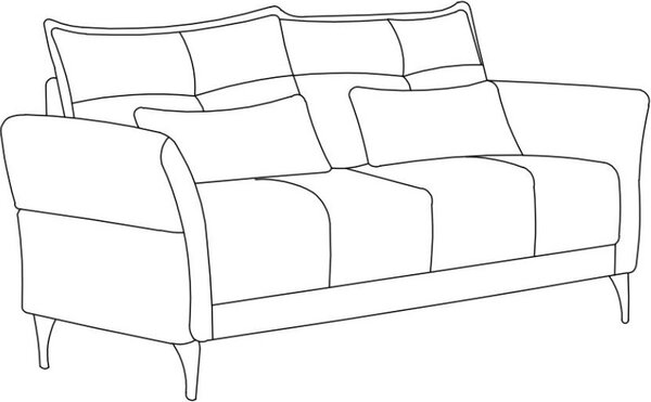 DecHome Divano 2 Posti Moderno in Tessuto Dimensioni 160x76x86 cm colore Beige - Nutmeg