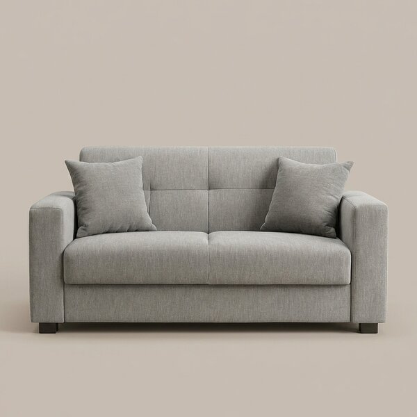 DecHome Divano 2 Posti Moderno in Tessuto Dimensioni 155x80x87 cm colore Grigio - Nora